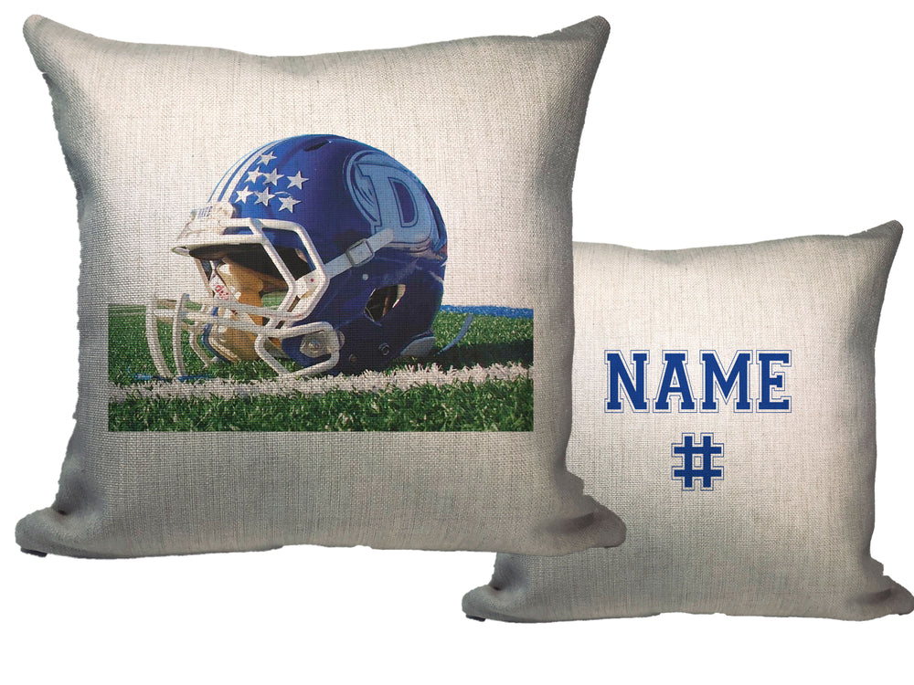 Blue Wave Football Throw Pillow - Name & Number