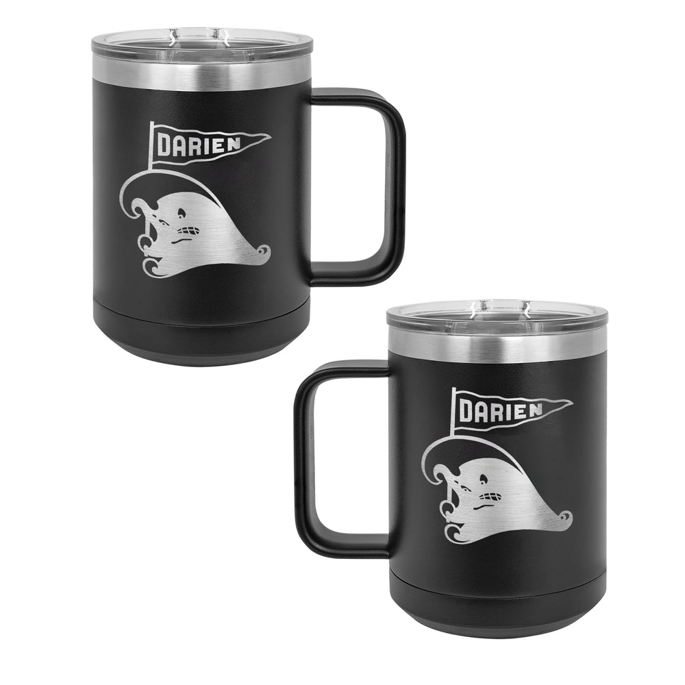 Wave Mascot Engraved Stainless Coffee Mug 15oz.