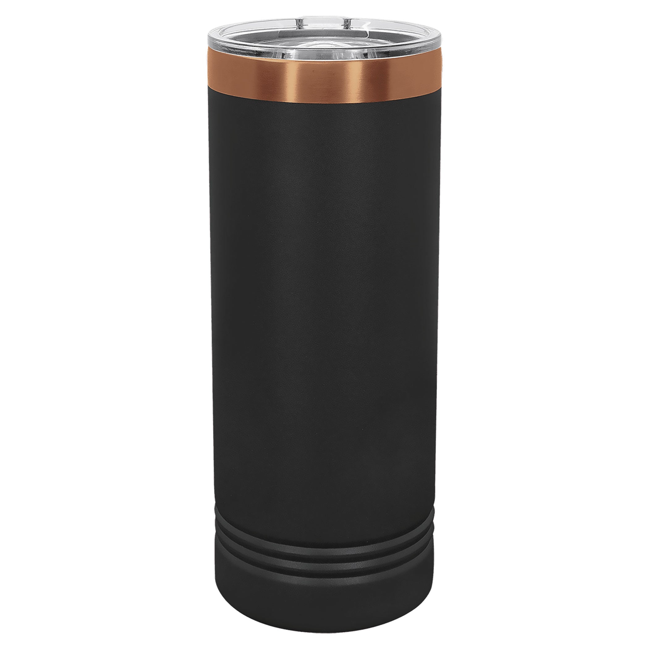 Black Rose Gold Engraved Skinny Tumbler 22oz