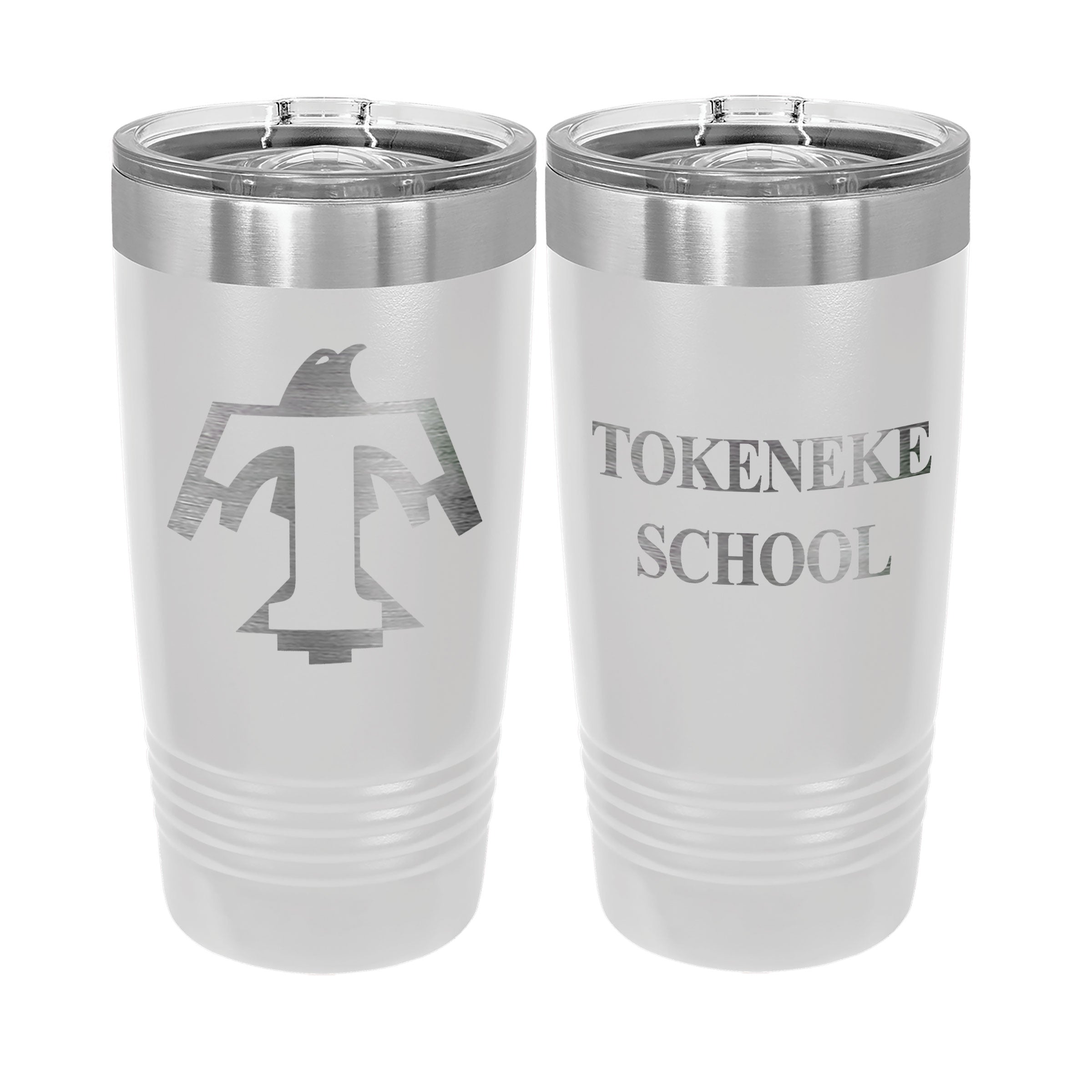 Tokeneke Eagle 20oz. Travel Tumbler  White & Stainless