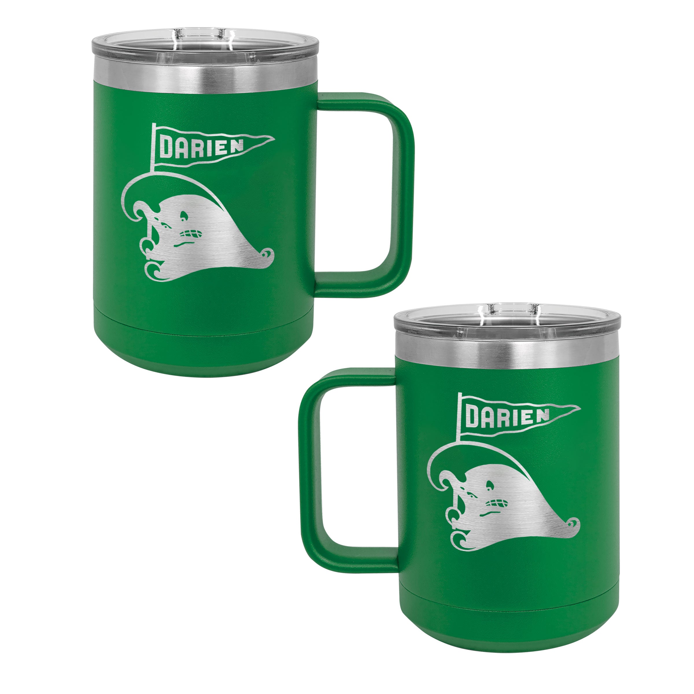 Wave Mascot Engraved Stainless Coffee Mug 15oz.