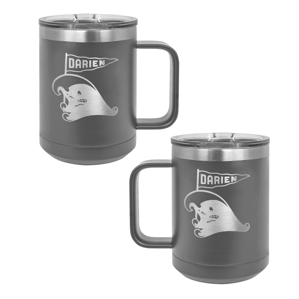 Wave Mascot Engraved Stainless Coffee Mug 15oz.