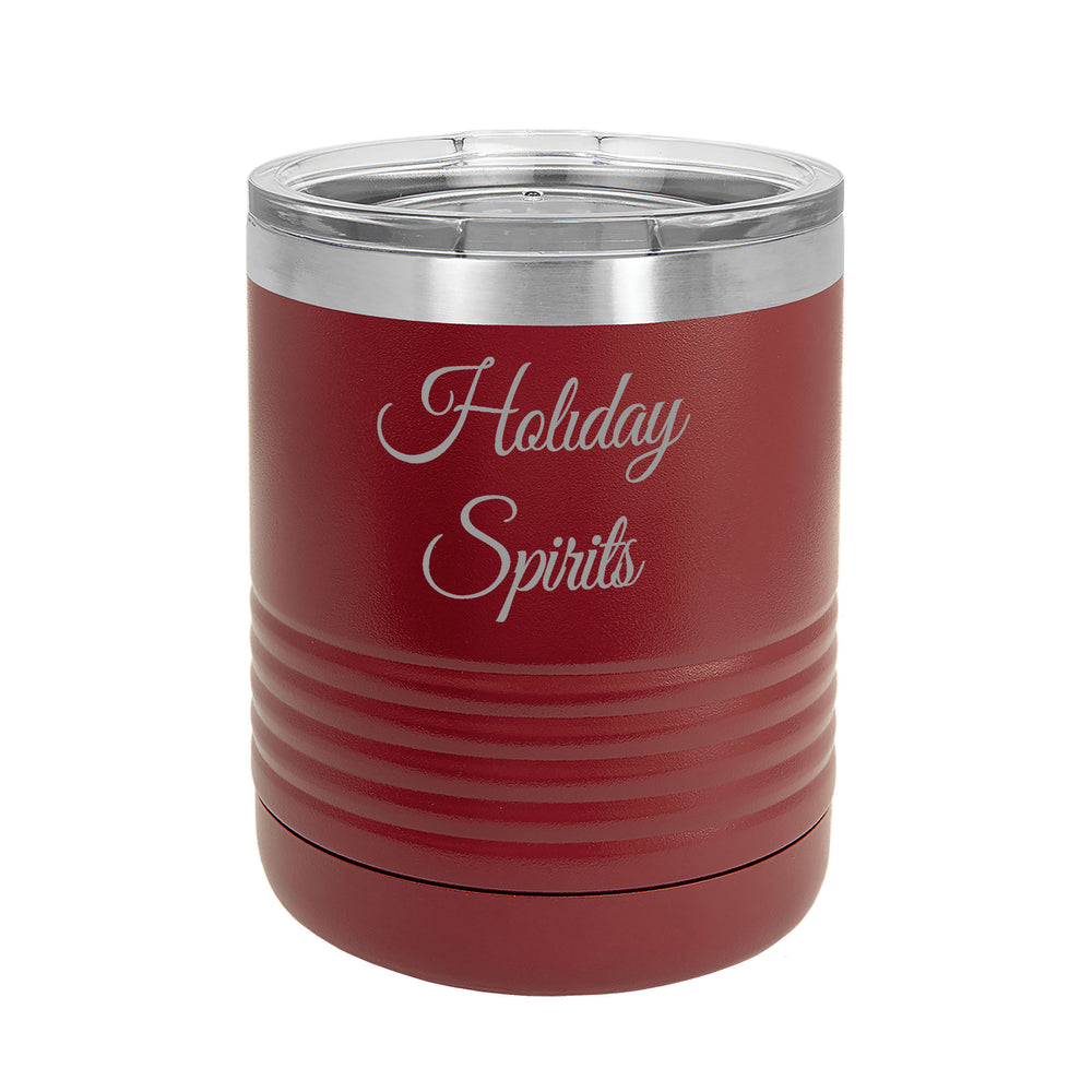 Laser Engraved Holiday Spirits Lowball 10oz.