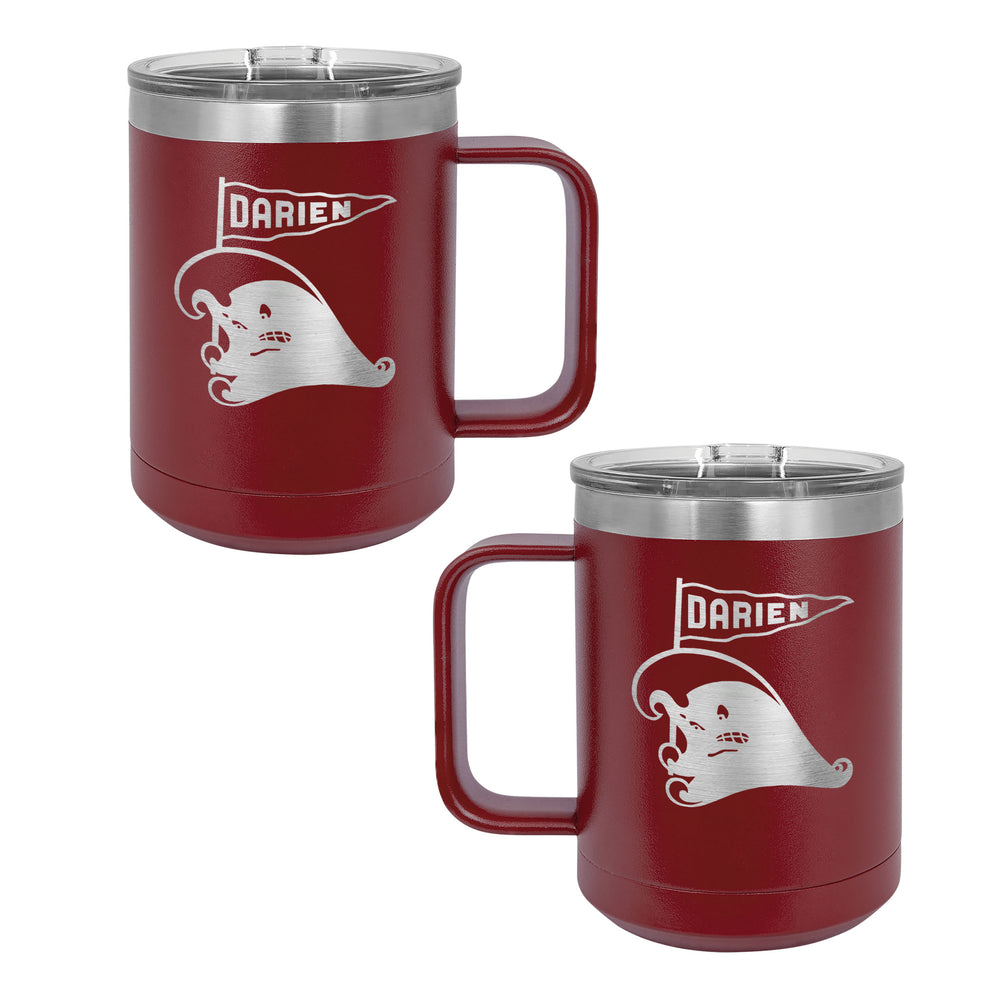 Wave Mascot Engraved Stainless Coffee Mug 15oz.