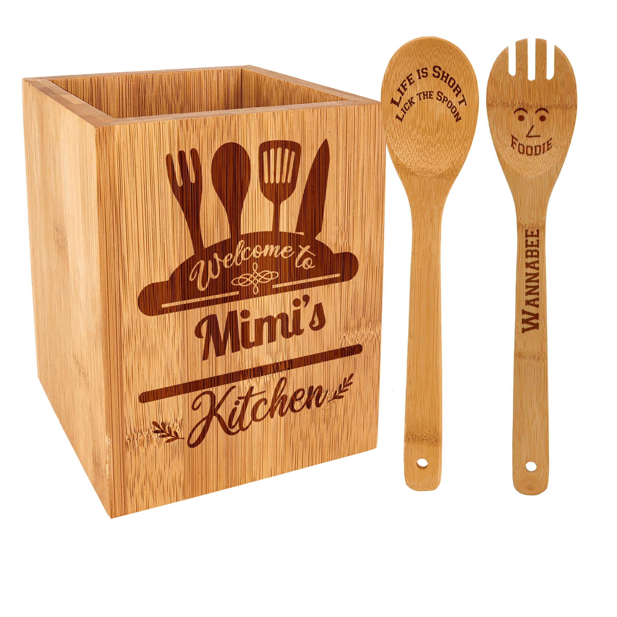 Bamboo Kitchen Utensil Holder