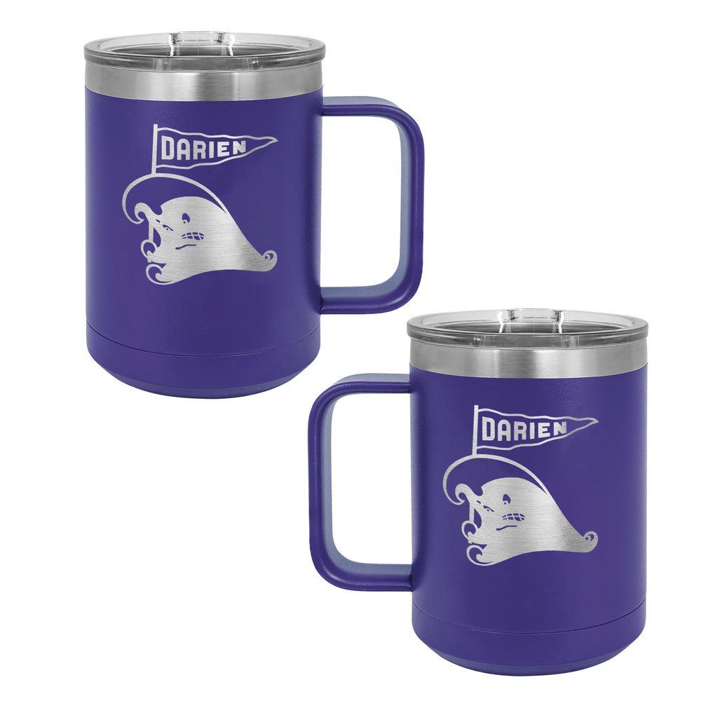 Wave Mascot Engraved Stainless Coffee Mug 15oz.