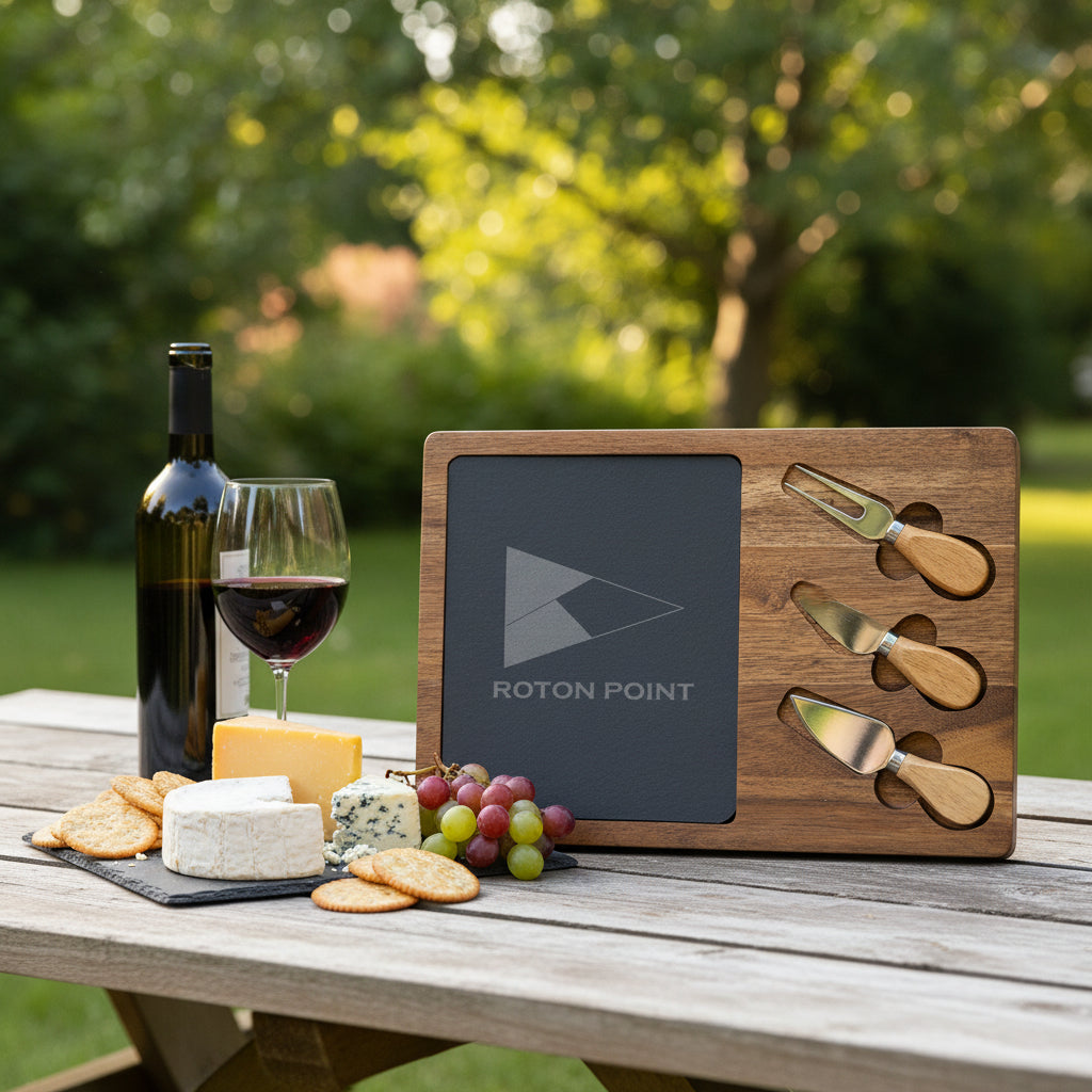 Slate Cheese Board with Laser Engraved Burgee