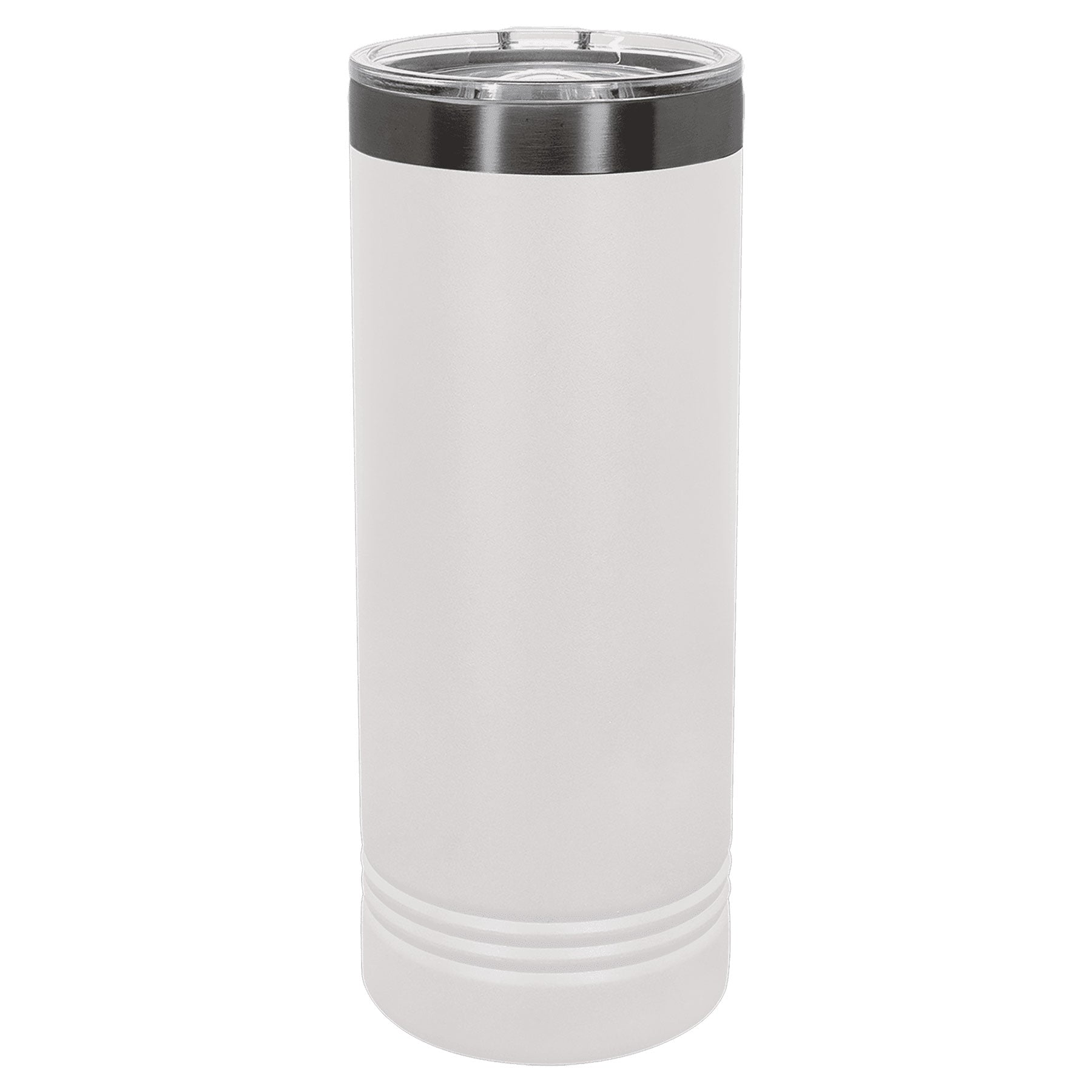 White Ghost Black Engraved Skinny Tumbler 22oz