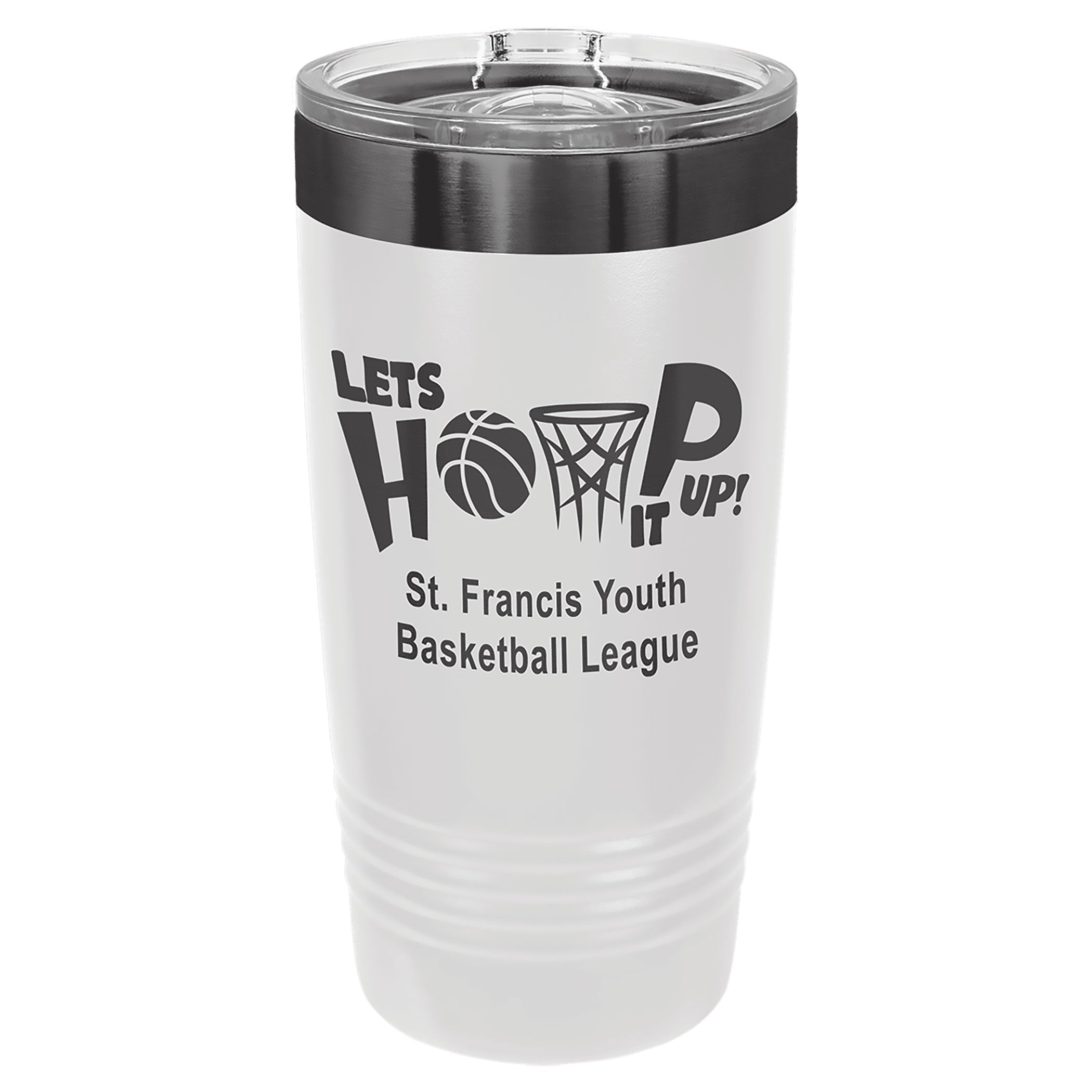 White Ghost Black Engraved Tumbler 20oz