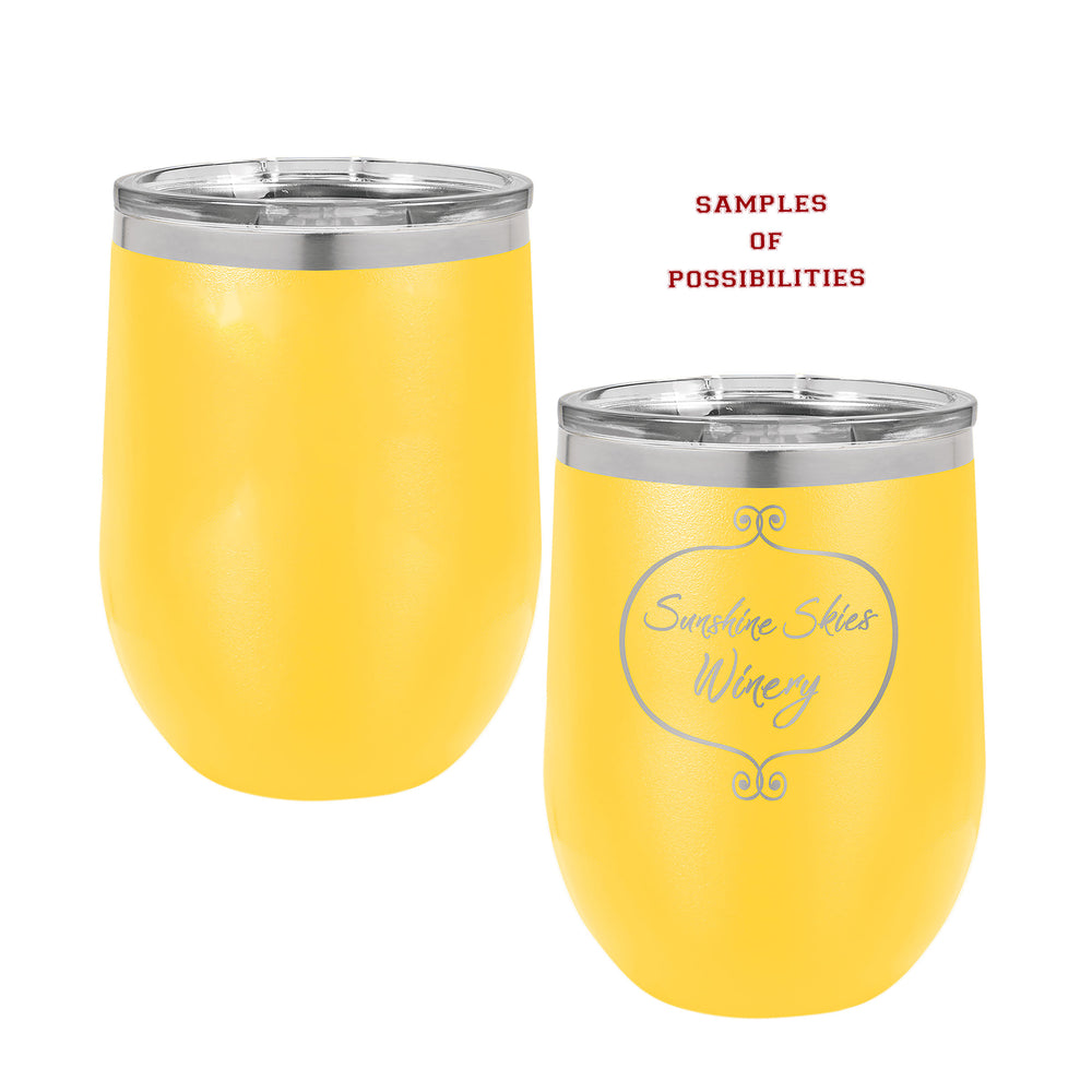 Laser Engraved Wine Tumbler 12oz.