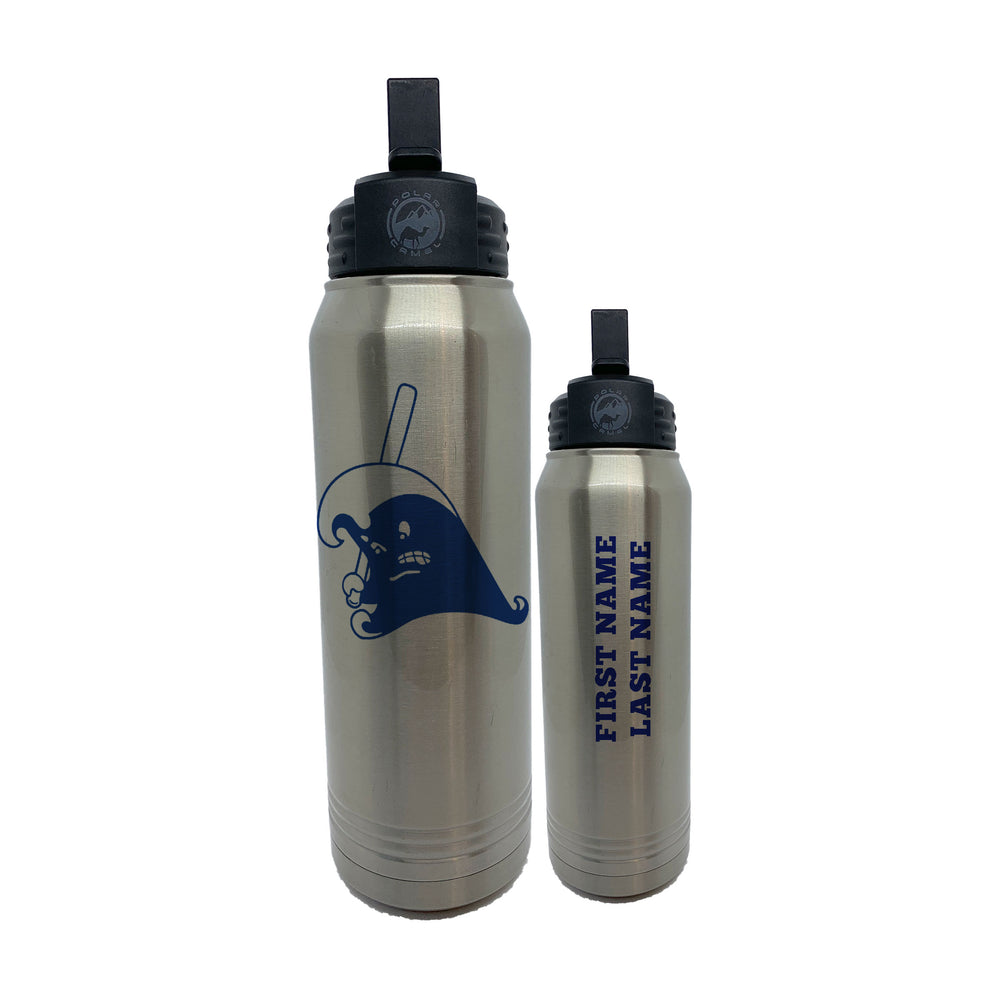 Polar Camel Wave Baseball Water Bottle with Straw