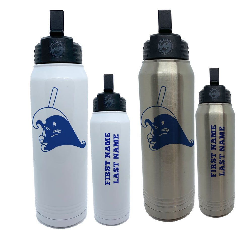 Polar Camel Wave Baseball Water Bottle with Straw