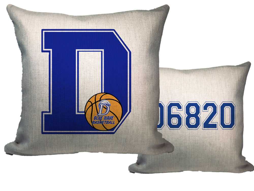 Blue Wave Basketball Throw Pillow - Zip