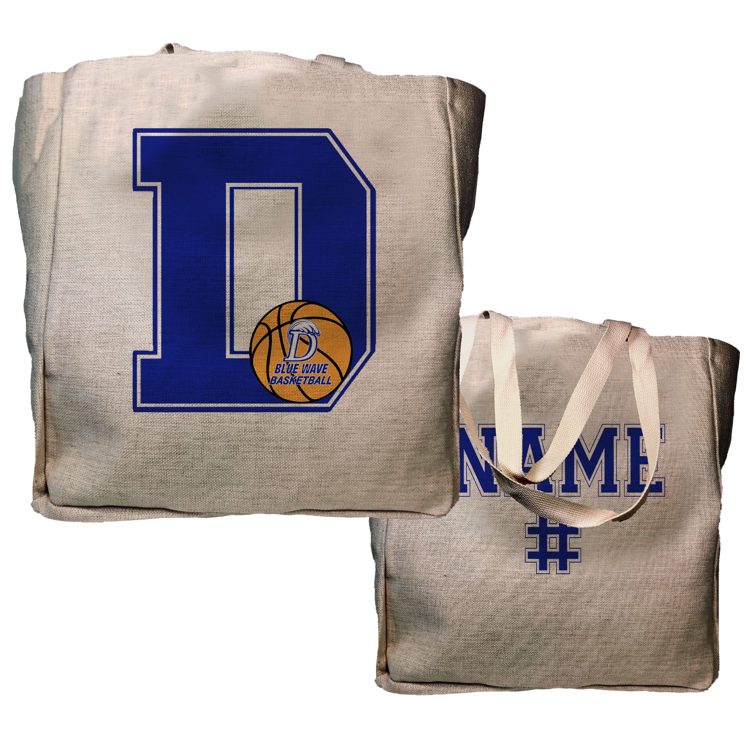 Blue Wave Basketball Tote - Name & Number