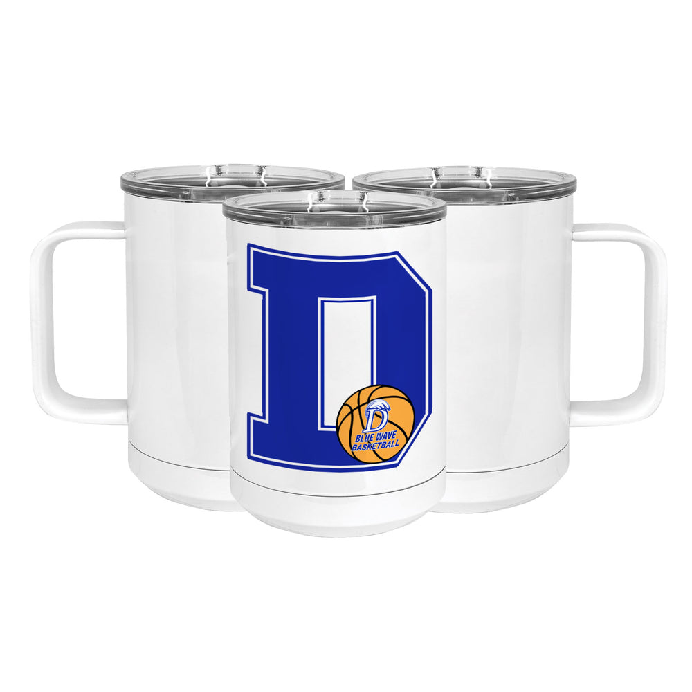 Blue Wave Basketball Stainless Steel Coffee Mug with Lid