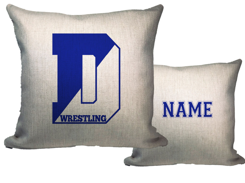 Blue Wave Wrestling Throw Pillow - Name