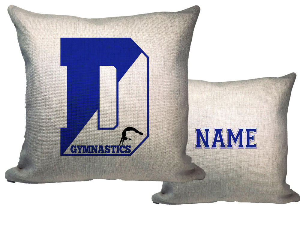 Blue Wave Gymnastics Throw Pillow - Name