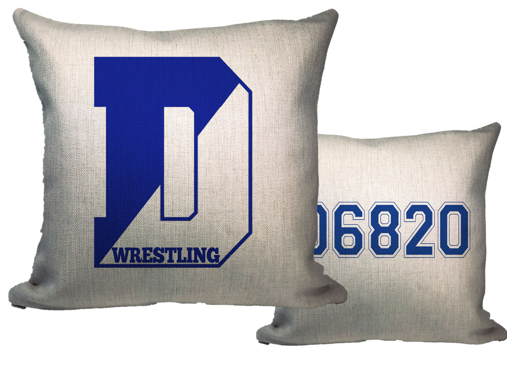 Blue Wave Wrestling Throw Pillow - Zip Code