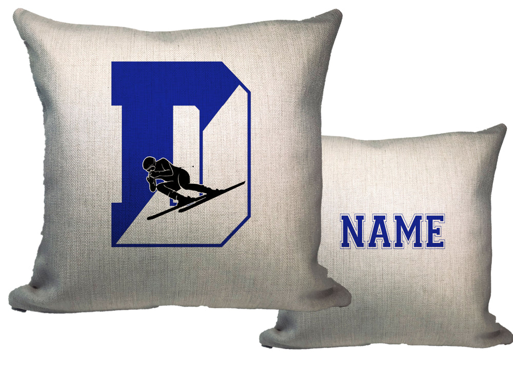Blue Wave Ski Team Throw Pillow - Name