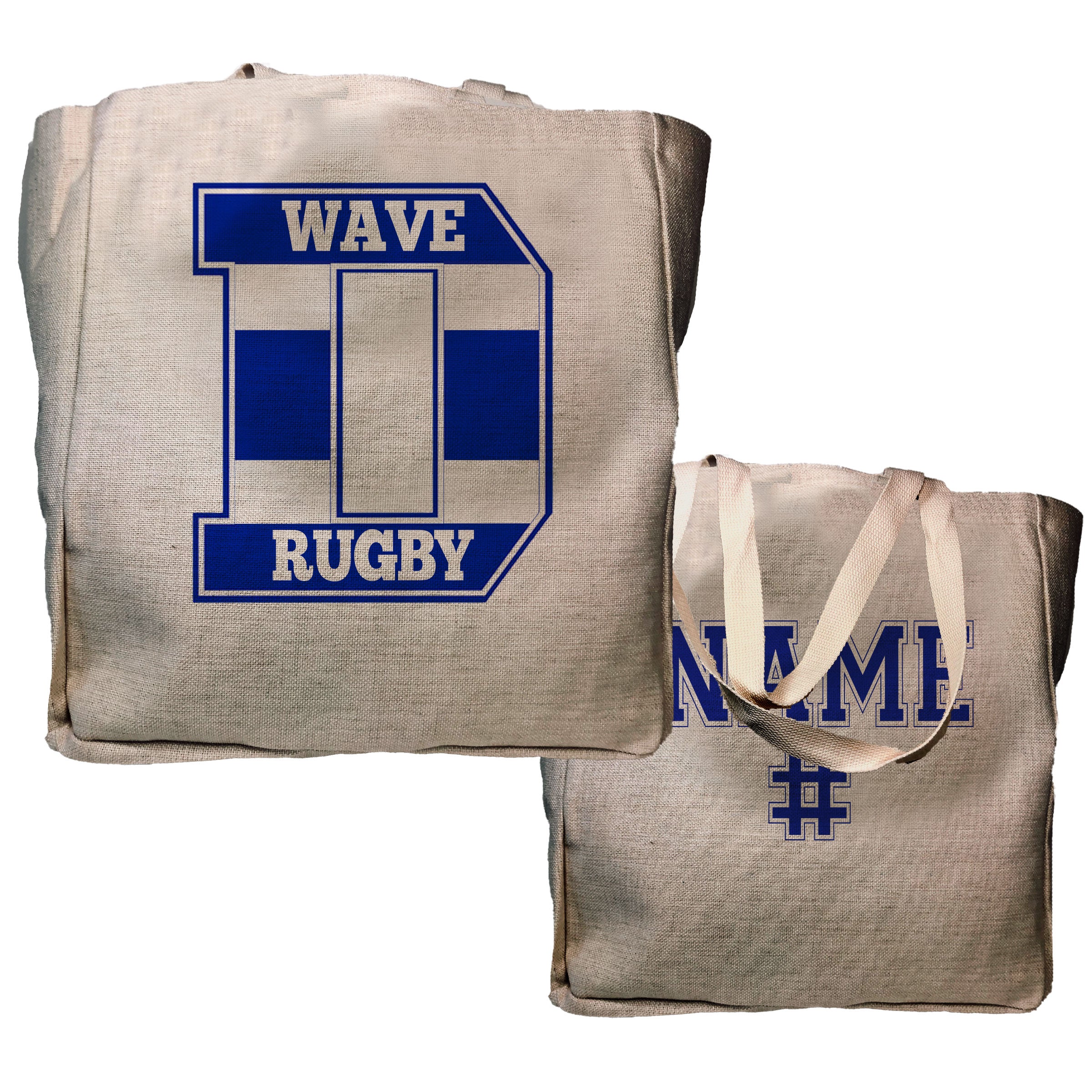 Blue Wave Rugby Tote - Name & Number