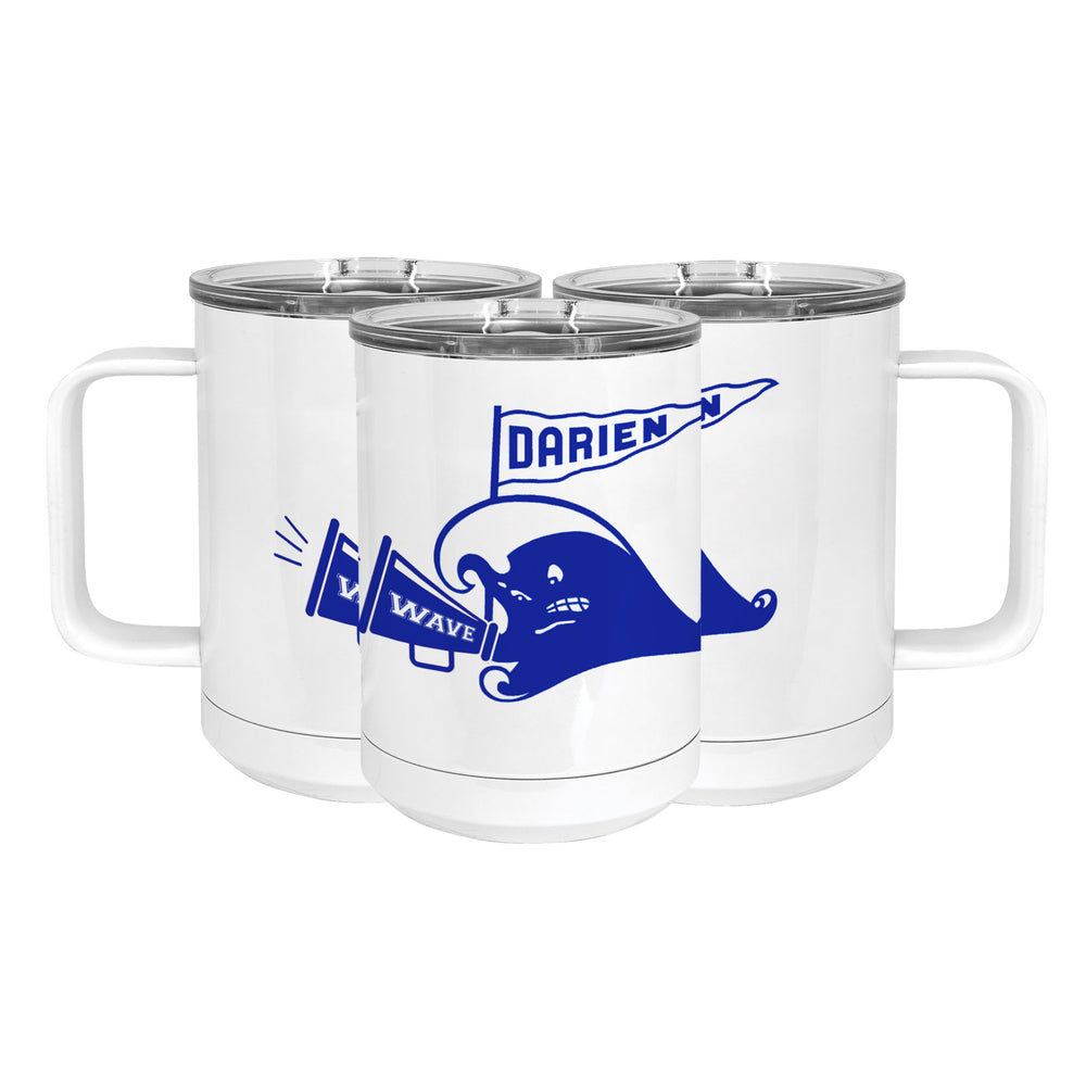 Blue Wave Cheerleading Stainless Steel Coffee Mug with Lid