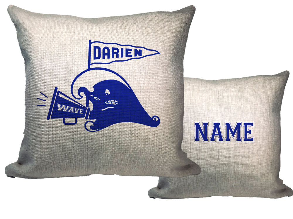 Blue Wave Cheerleading Throw Pillow - Name