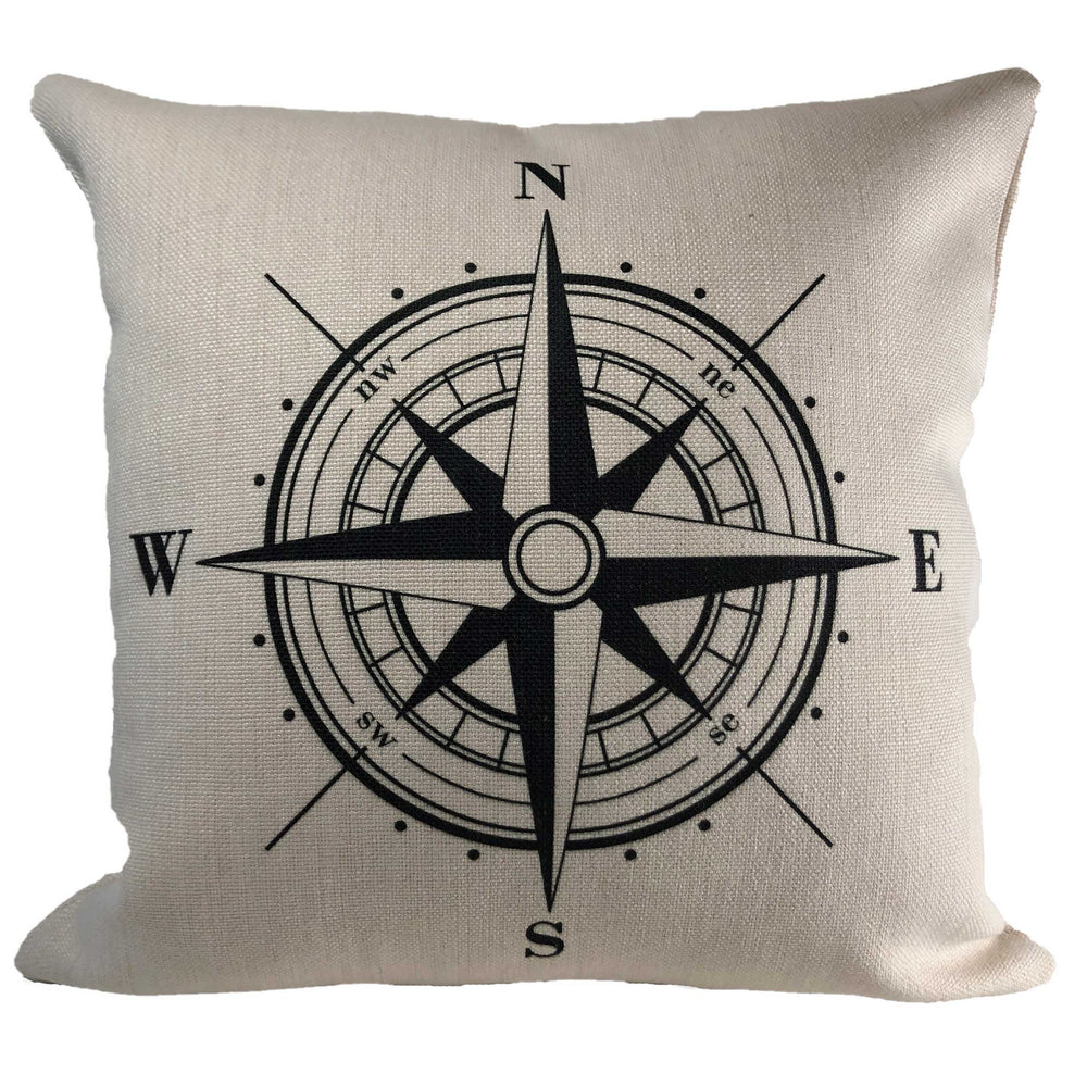 Compass Rose and Anchor Pillow - PolyCanvas