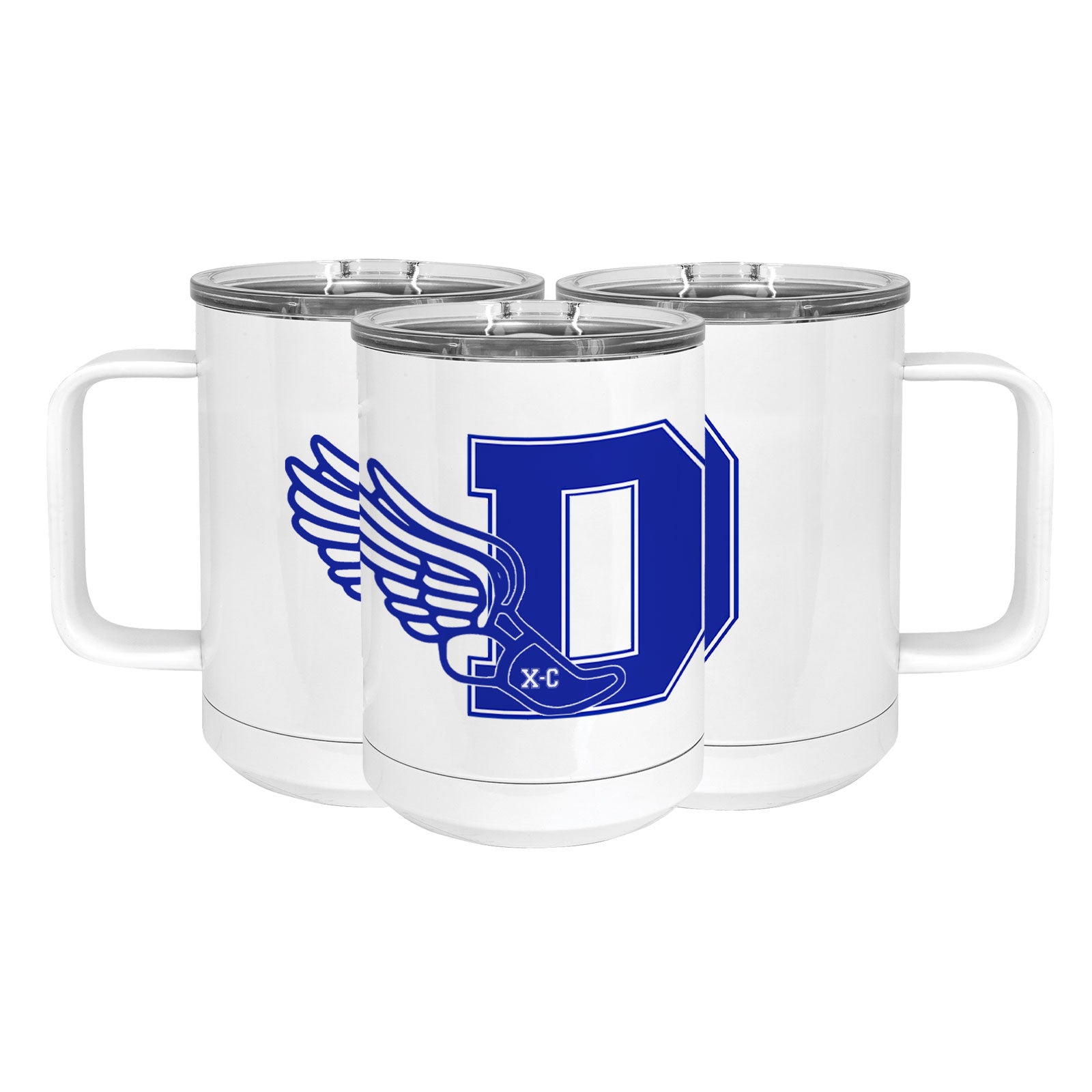 Blue Wave Cross Country Stainless Steel Coffee Mug with Lid