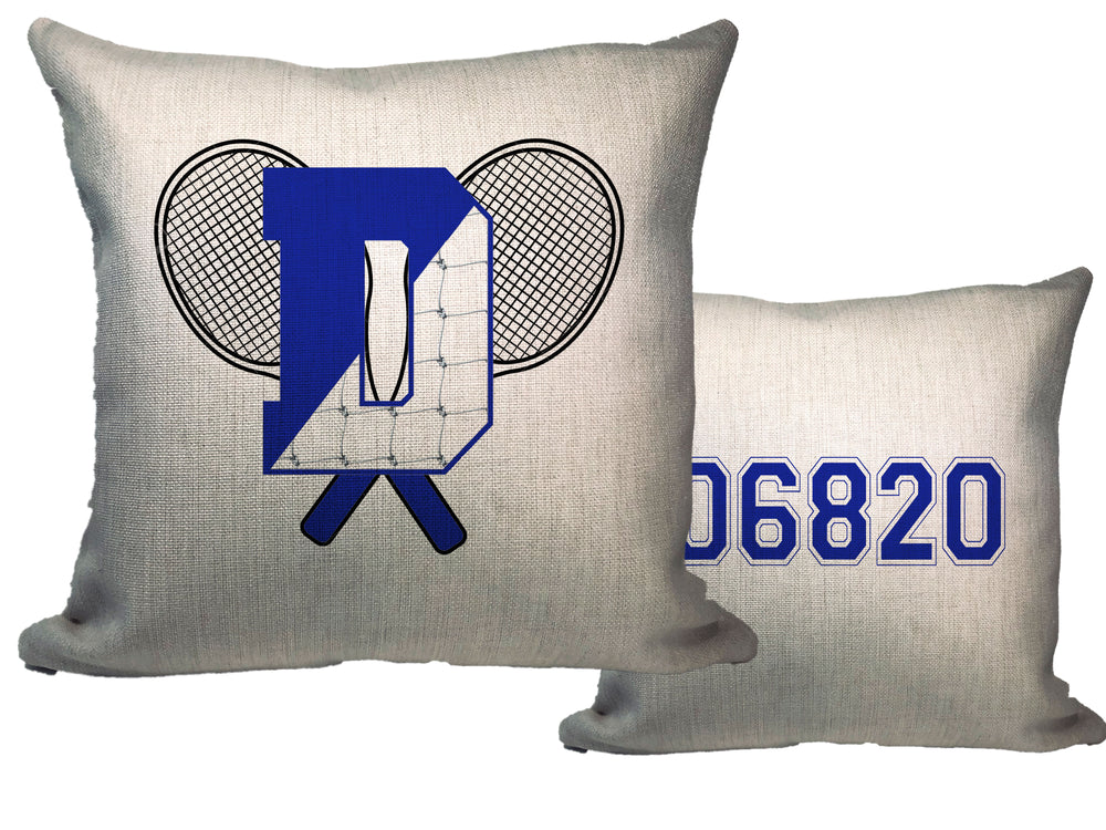 Blue Wave Tennis Throw Pillow - Zip Code