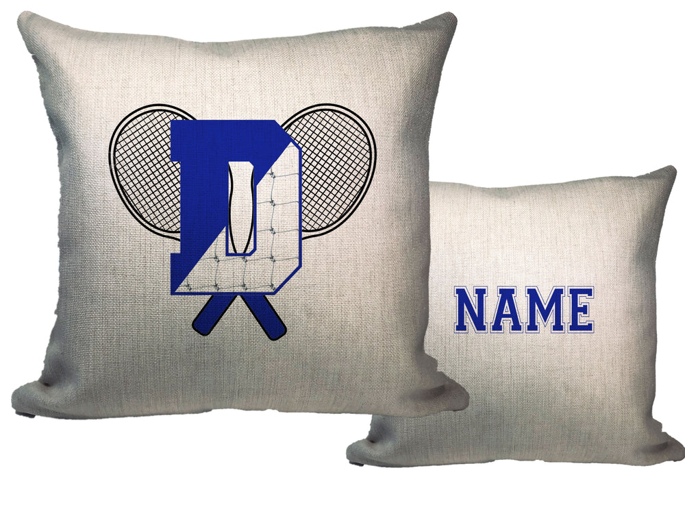 Blue Wave Tennis Throw Pillow - Name