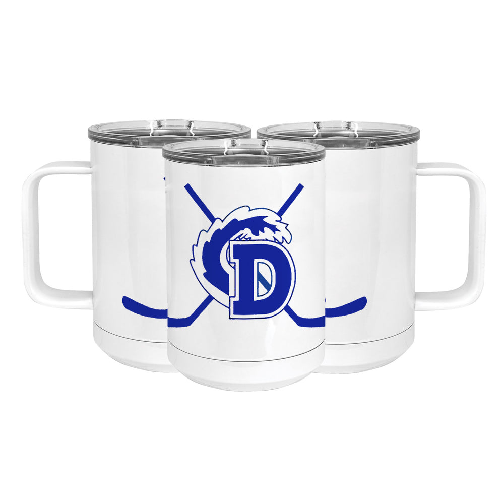 Blue Wave Hockey Stainless Steel Coffee Mug with Lid