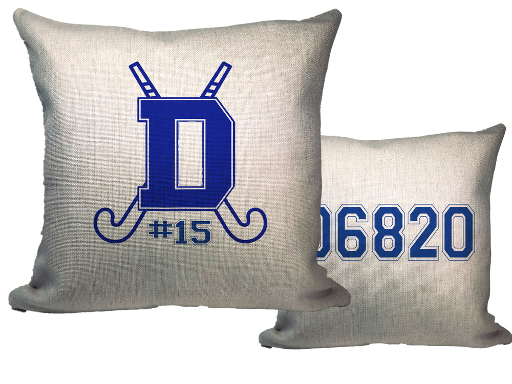 Blue Wave Field Hockey Throw Pillow