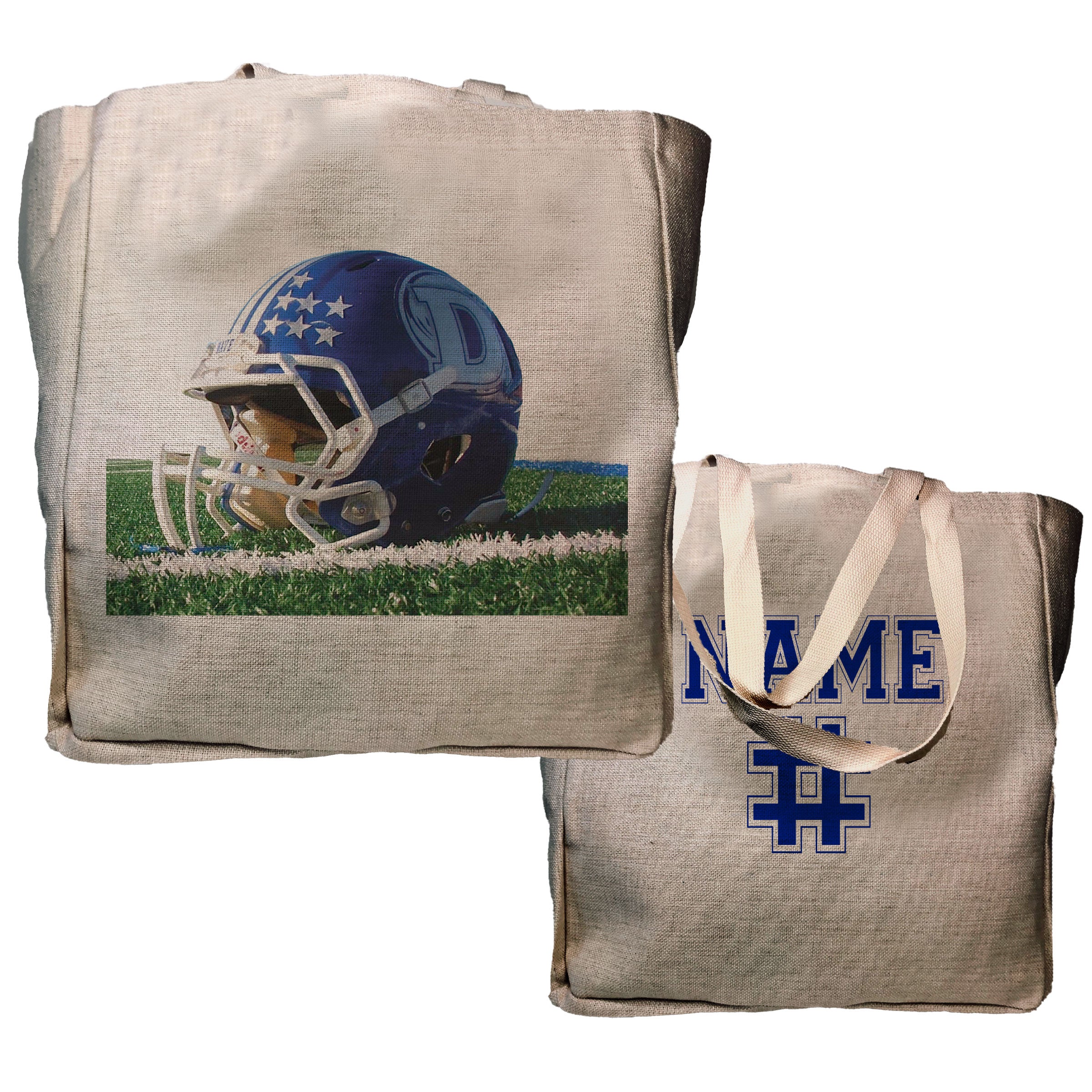 Blue Wave Football Tote - Name & Number