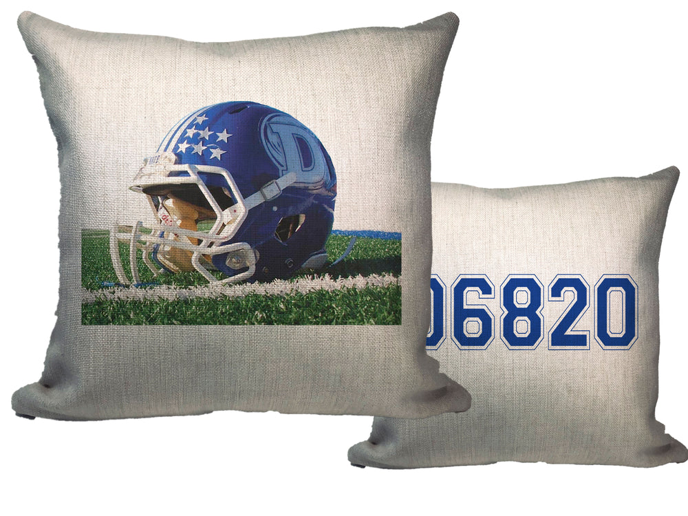 Blue Wave Football Throw Pillow w Zip Code