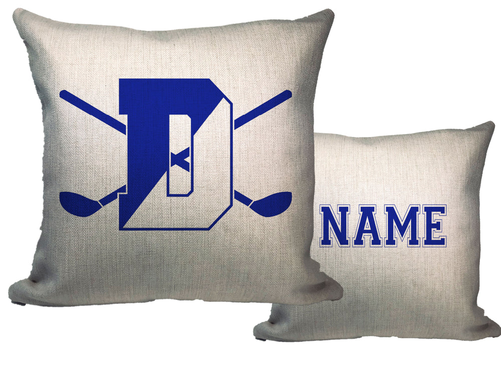 Blue Wave Golf Throw Pillow - Name