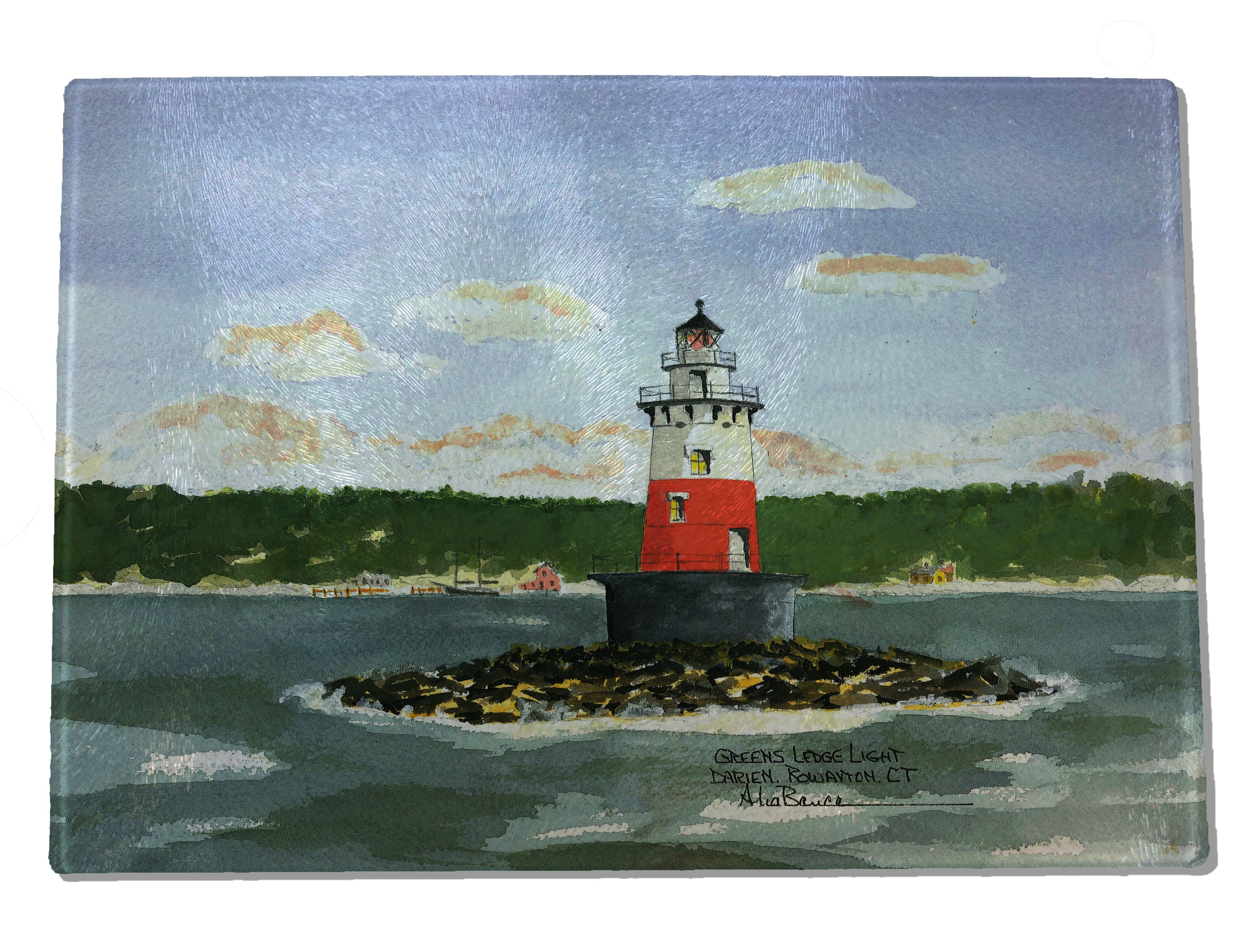 Greens Ledge Light CUTTING BOARD