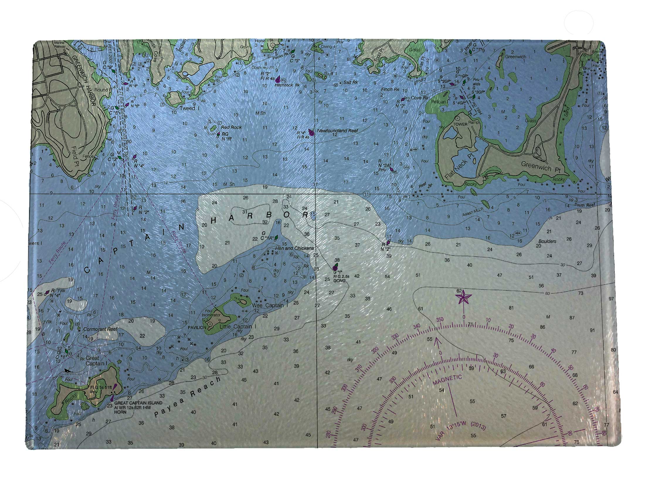 Nautical Charts Glass Cutting Boards