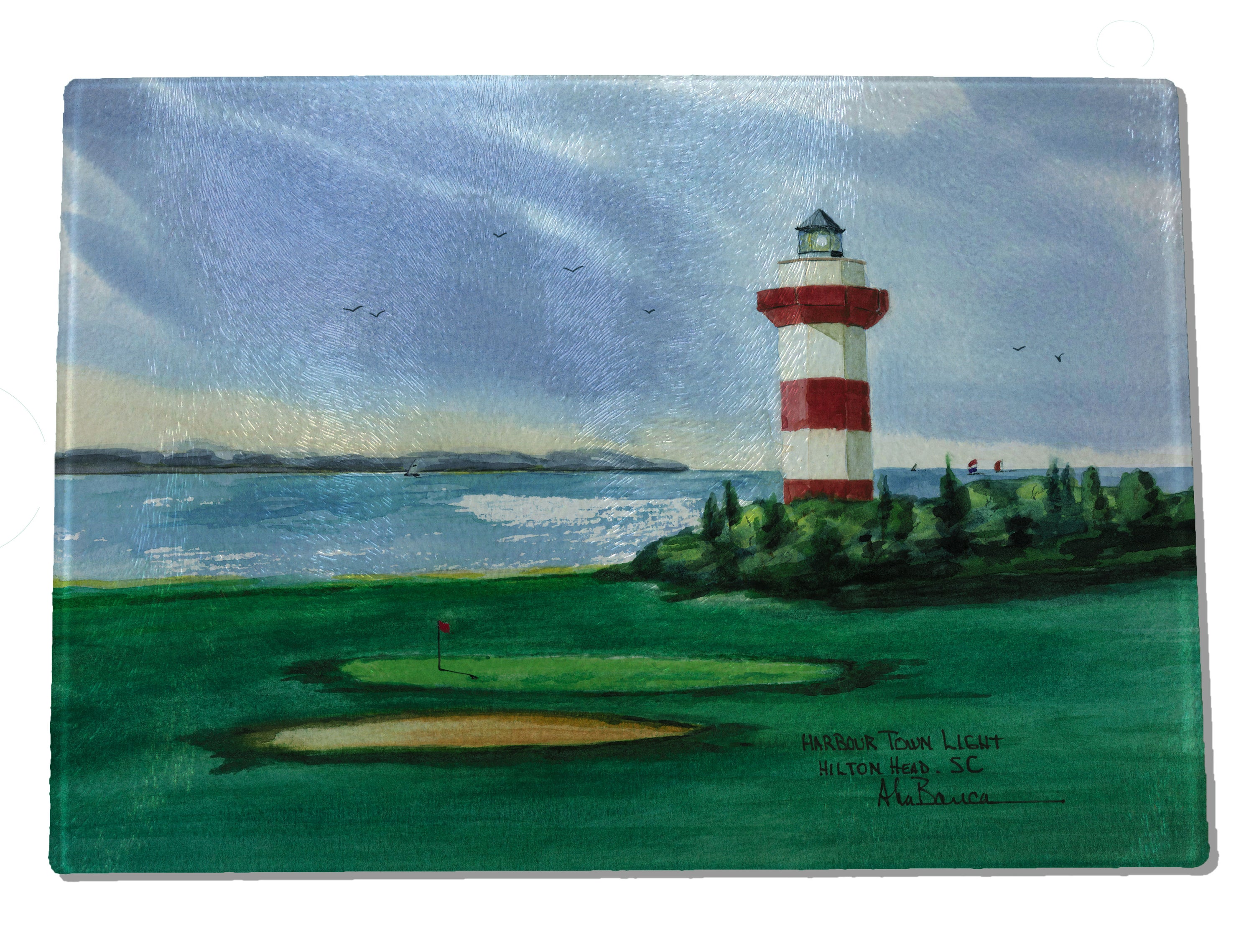 Lighthouse Art Glass Cutting Boards