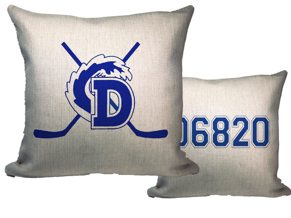 Blue Wave Hockey Throw Pillow - Zip