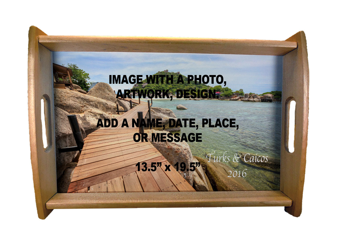 Wood Serving Tray - Natural Wood Finish