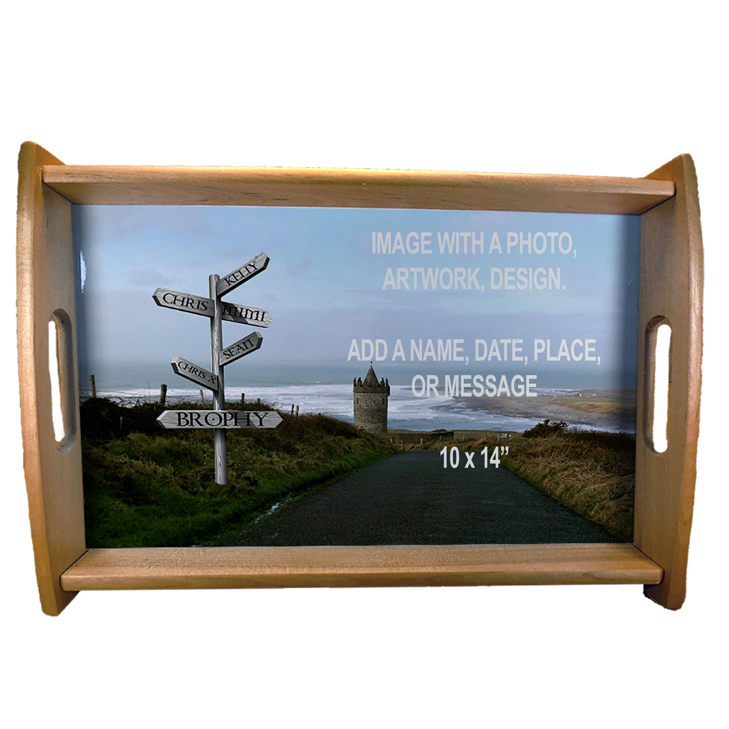Wood Serving Tray - Natural Wood Finish