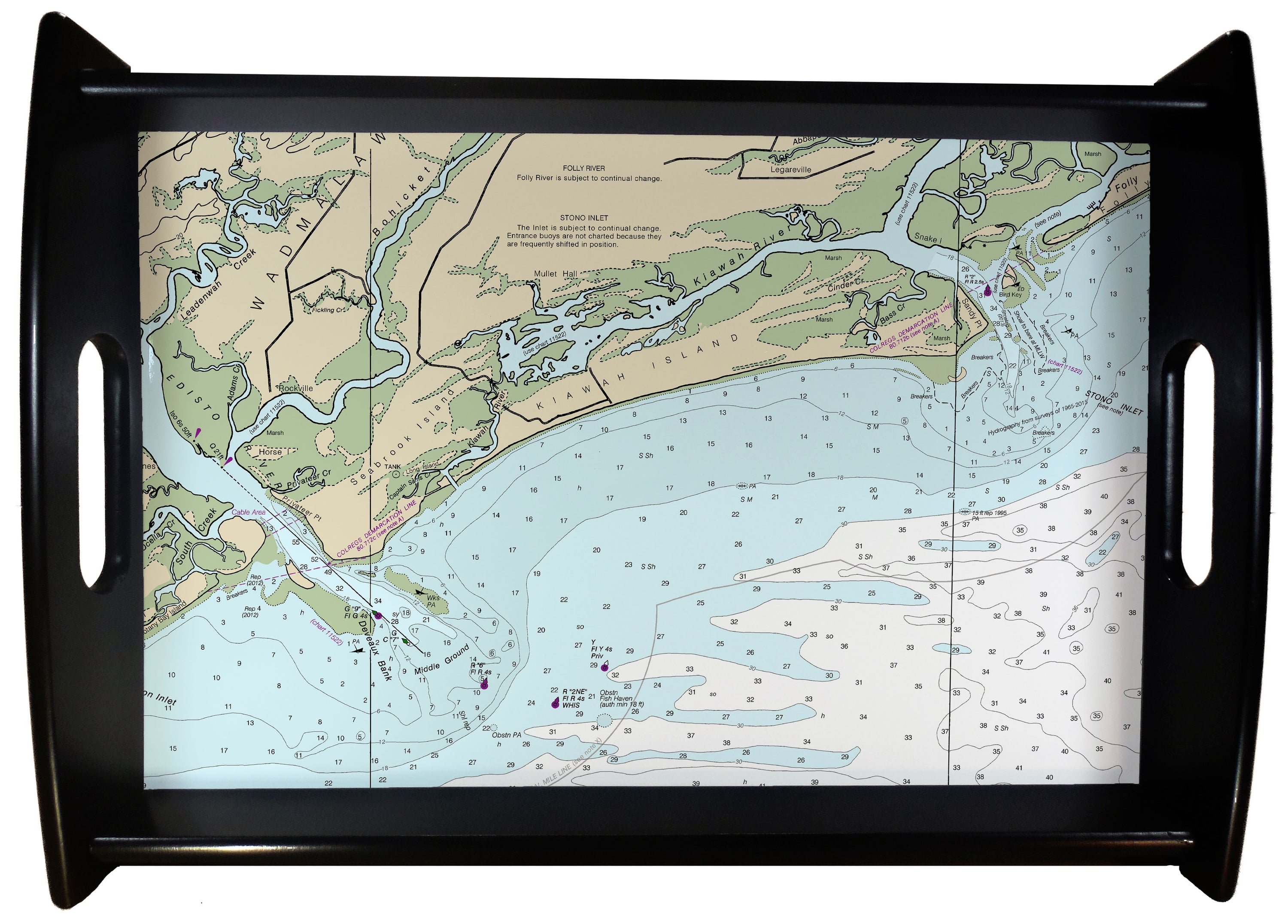 Nautical Charts Serving Trays Espresso Black