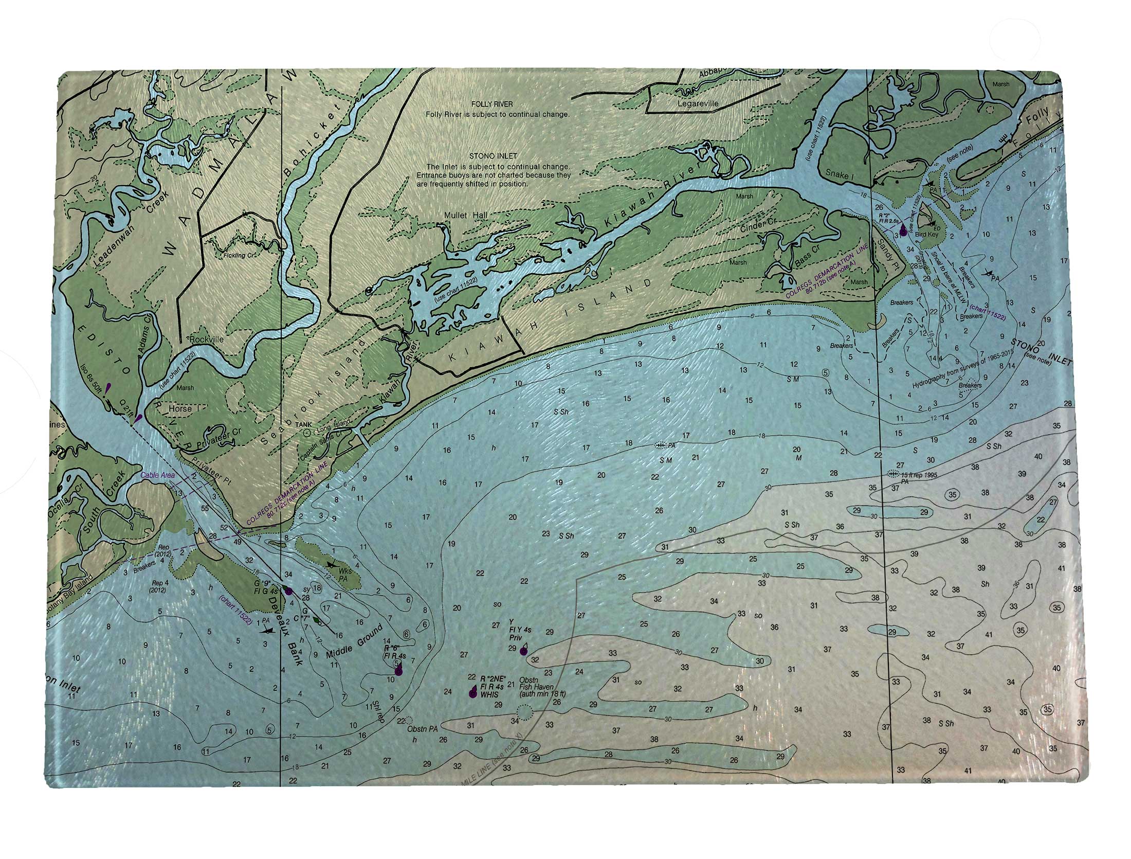 Nautical Charts Glass Cutting Boards