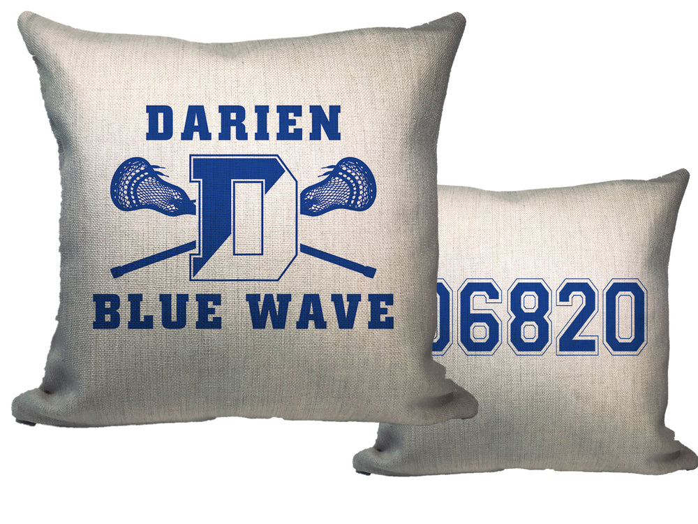 Blue Wave Lacrosse Throw Pillow