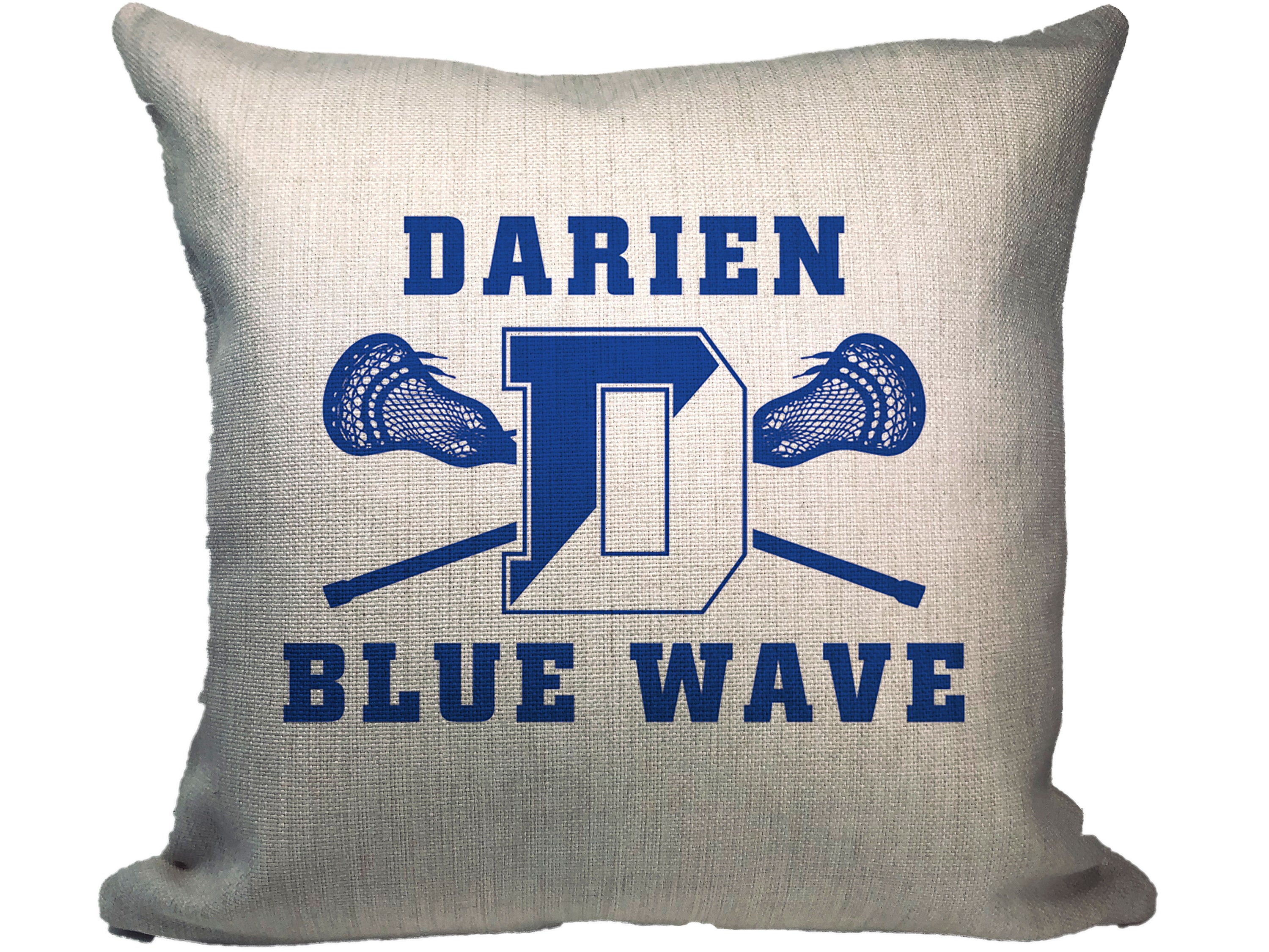 Blue Wave Lacrosse Throw Pillow