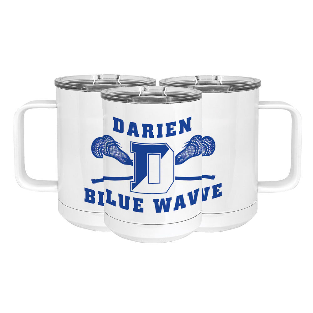 Blue Wave Lacrosse Stainless Steel Coffee Mug with Lid