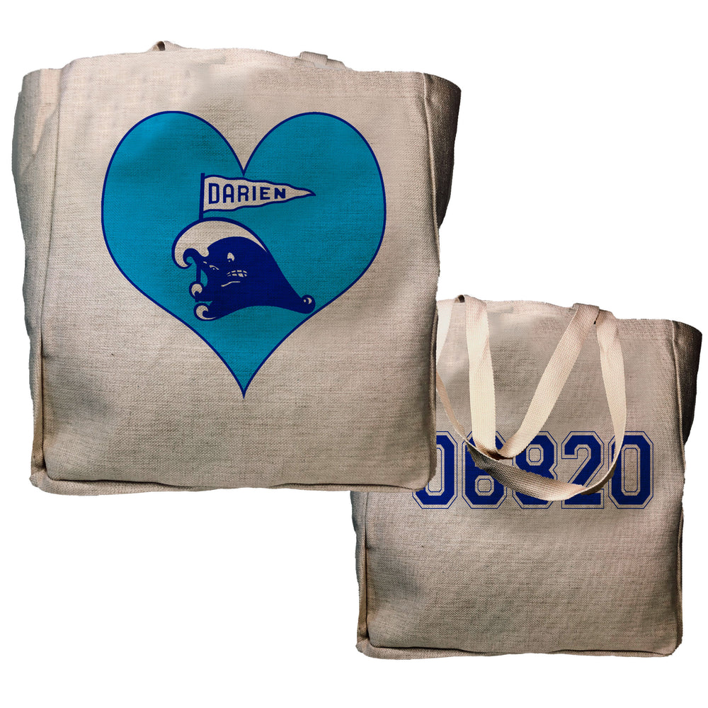 Blue Wave Heart Tote Bag