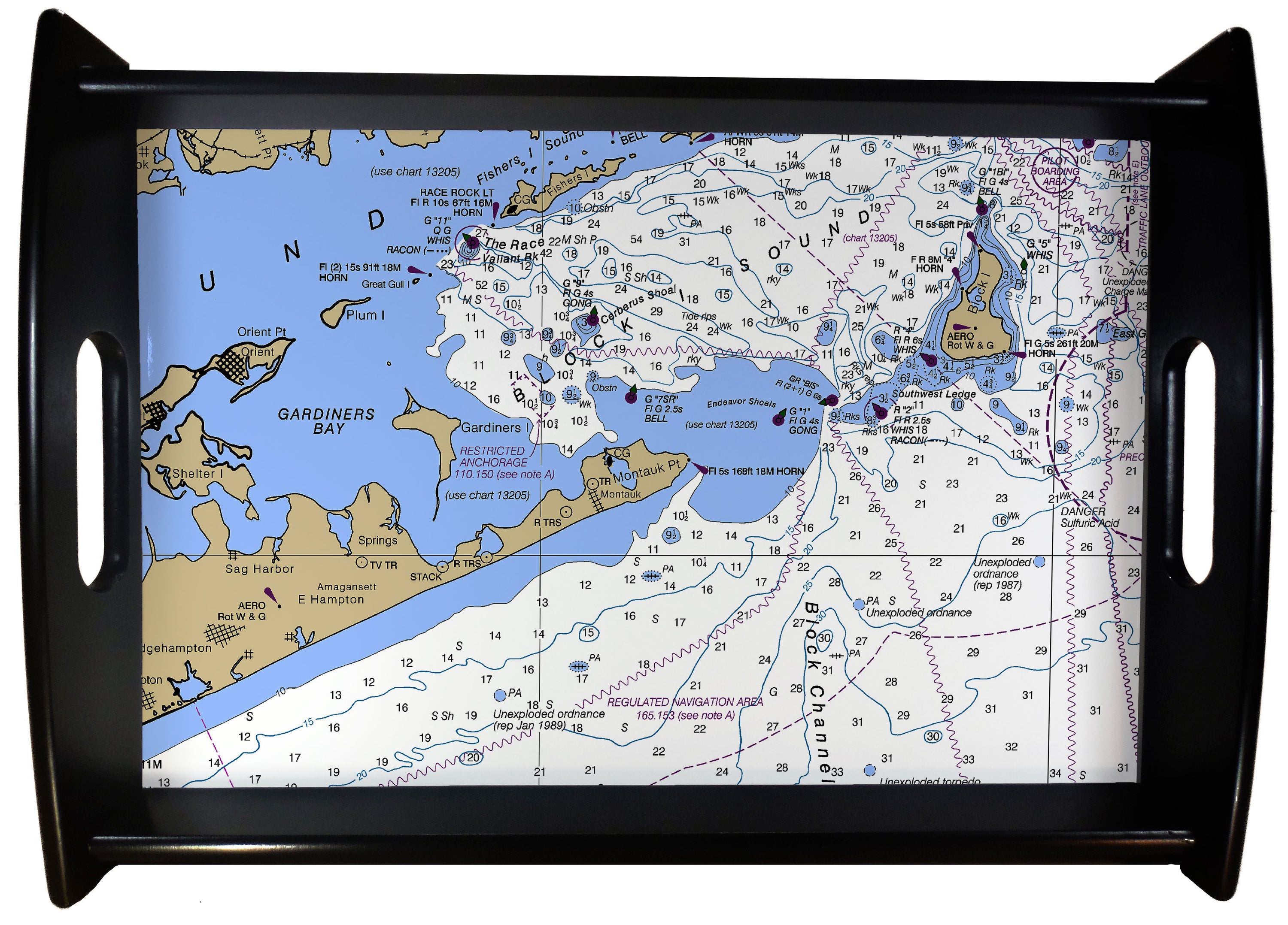 Montauk Nautical Chart SERVING TRAY