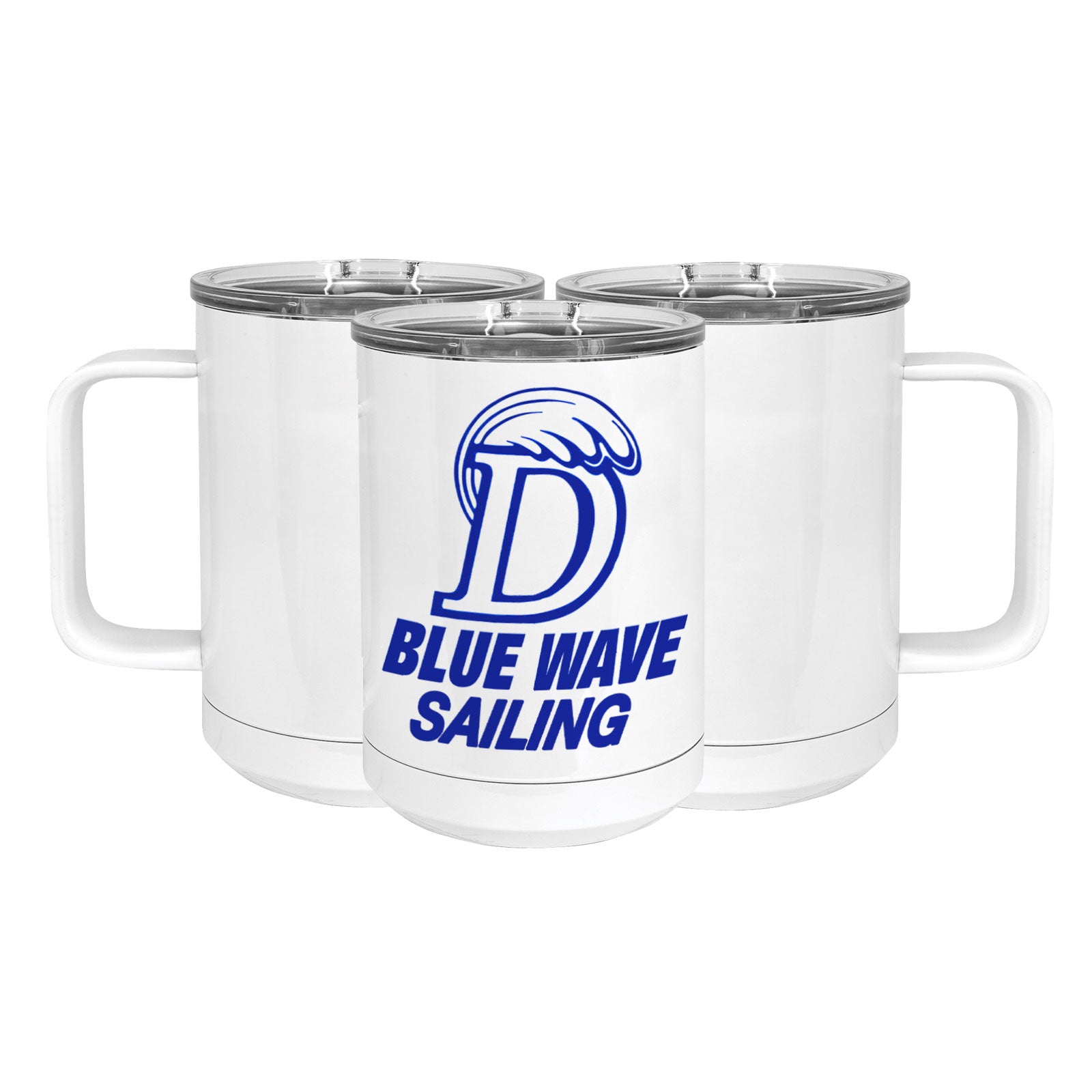 Blue Wave Sailing Stainless Steel Coffee Mug with Lid