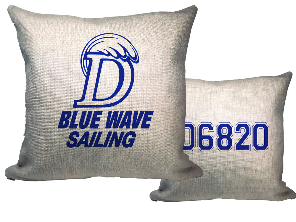 Blue Wave Sailing Throw Pillow - Zip Code